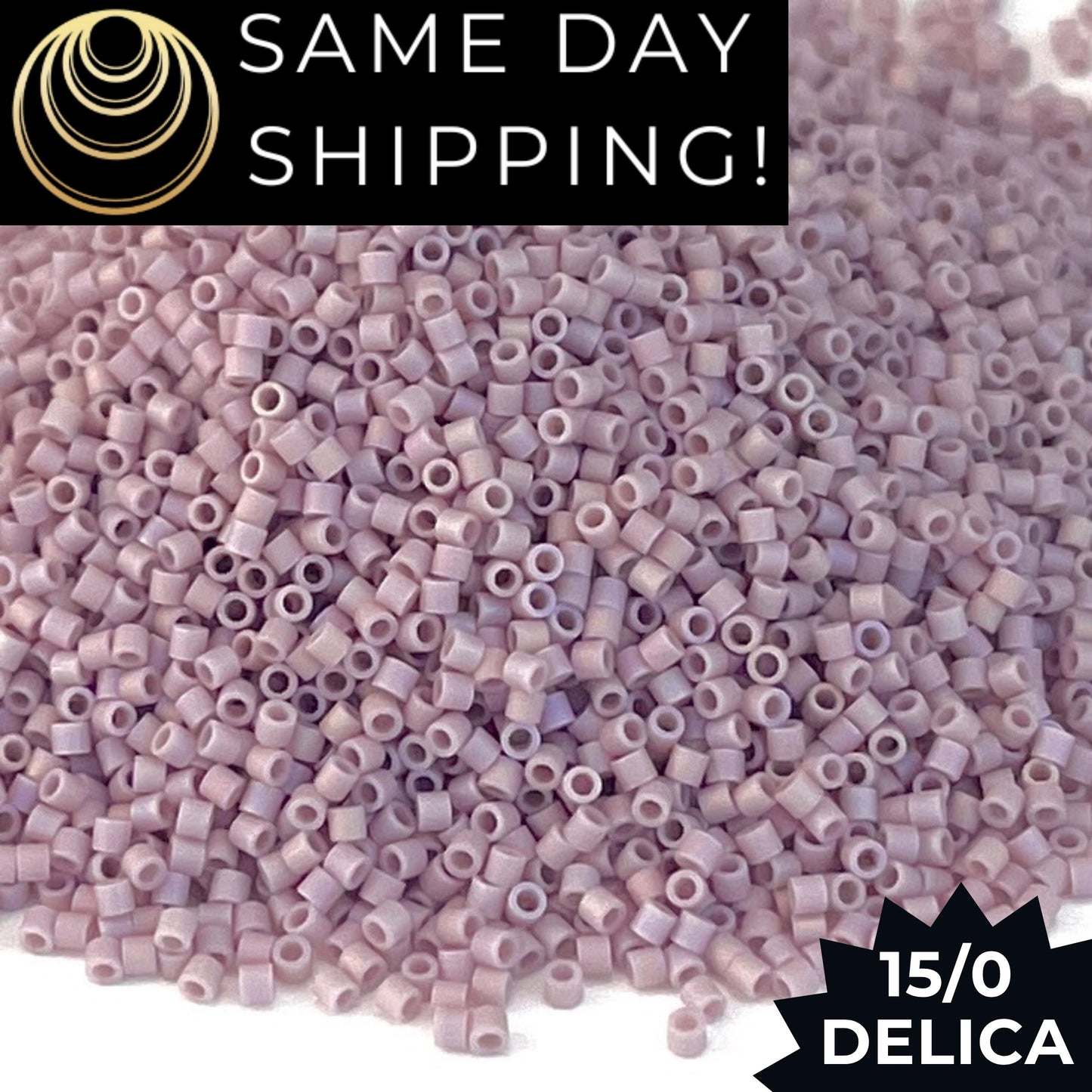 DBS0875 15/0 Miyuki Delica Matte Opaque Lilac AB