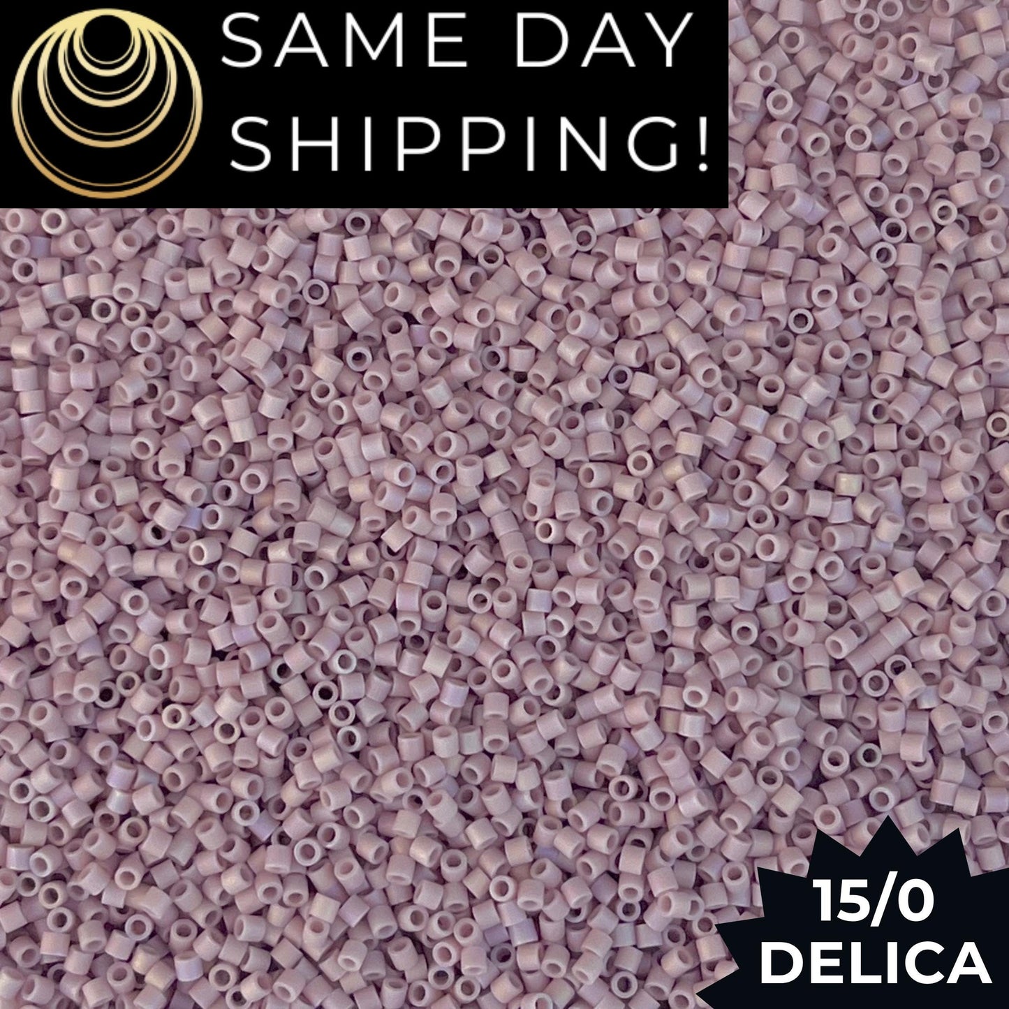 DBS0875 15/0 Miyuki Delica Matte Opaque Lilac AB