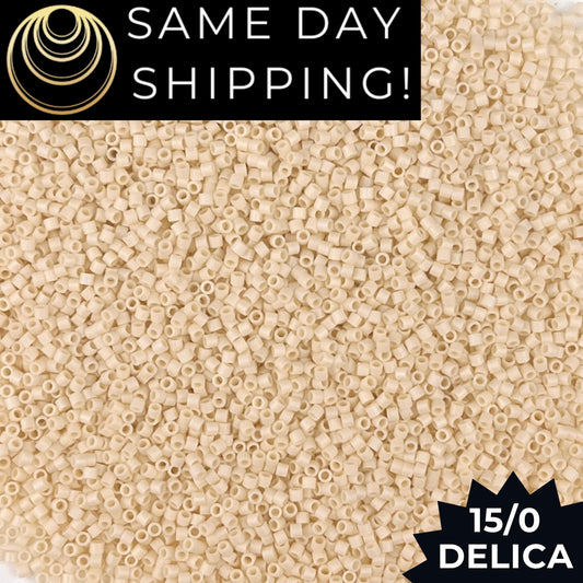DBS0883 15/0 Miyuki Delica Matte Opaque Cream AB