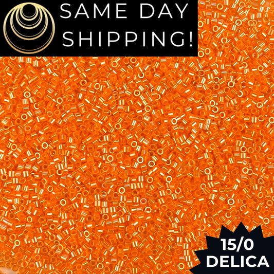 DBS1563 15/0 Miyuki Delica Opaque Mandarin Luster