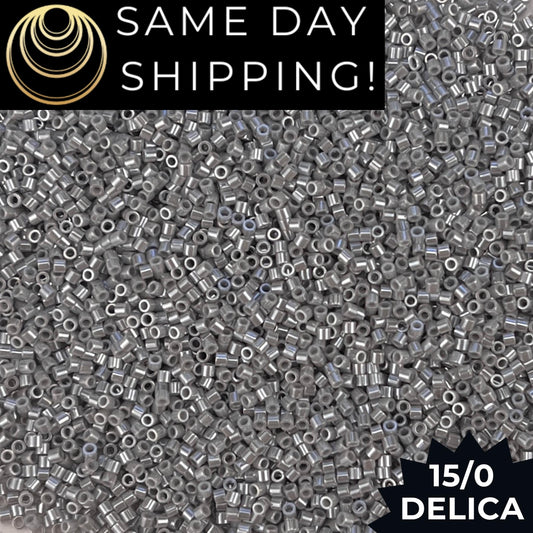 DBS1570 15/0 Miyuki Delica Opaque Ghost Gray Luster