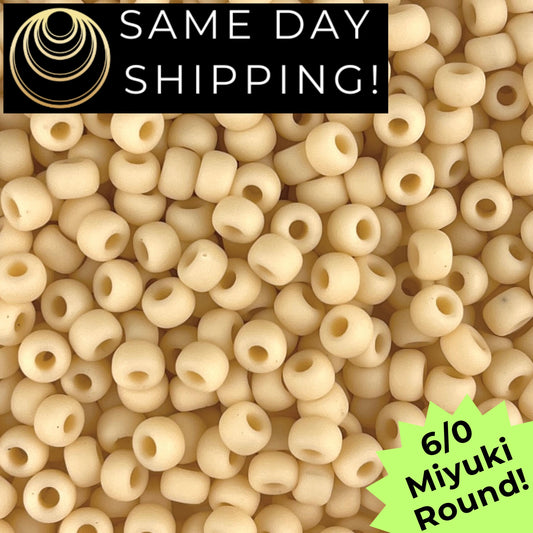 6-0492F 6/0 Miyuki Round MT OPQ Dark Cream 20g Tube