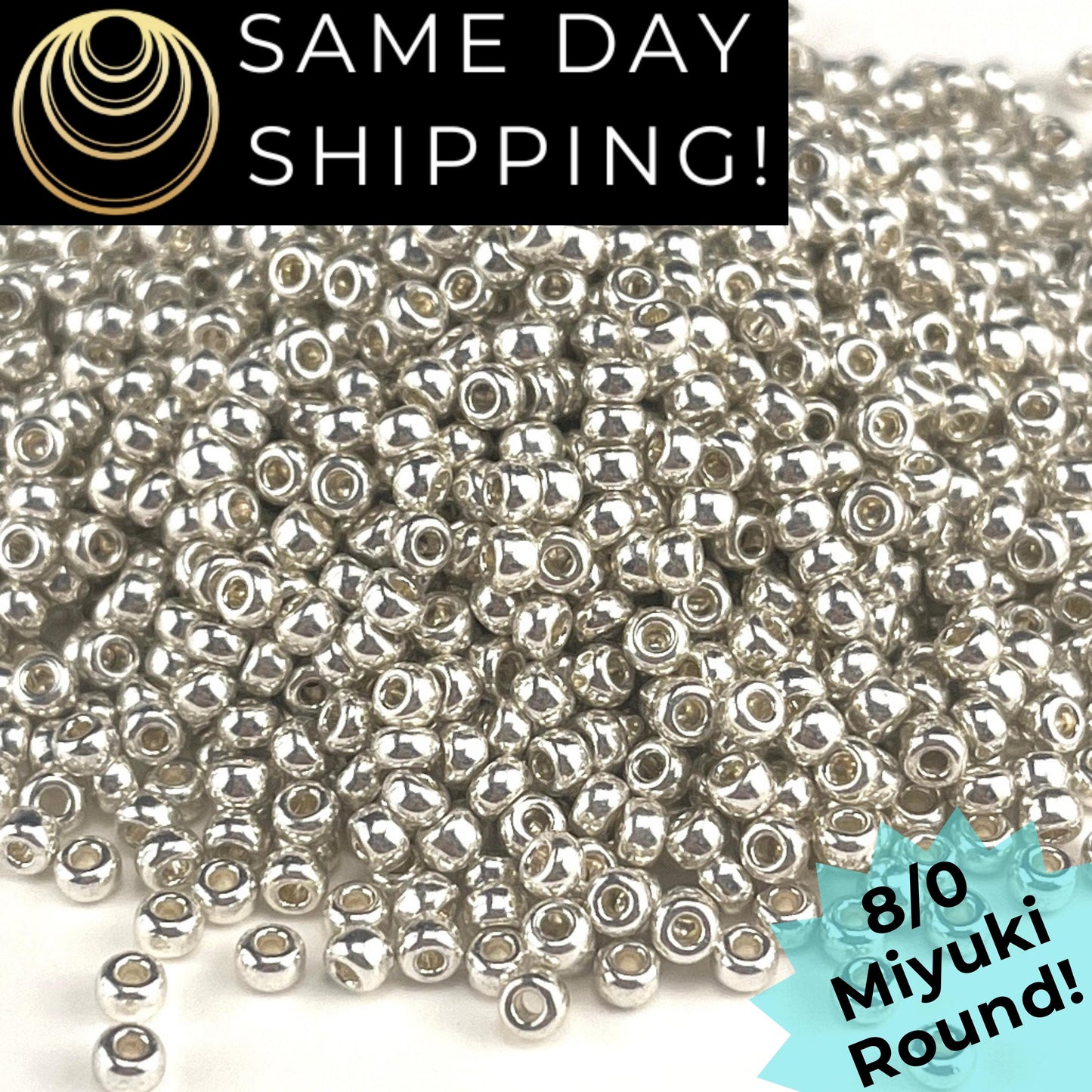 8-1051 Miyuki 8/0 Round Galvanized Silver 7g Tube