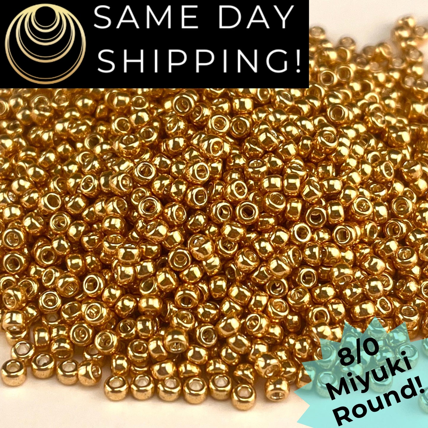 8-1052 Miyuki 8/0 Round Galvanized Gold 7g Tube