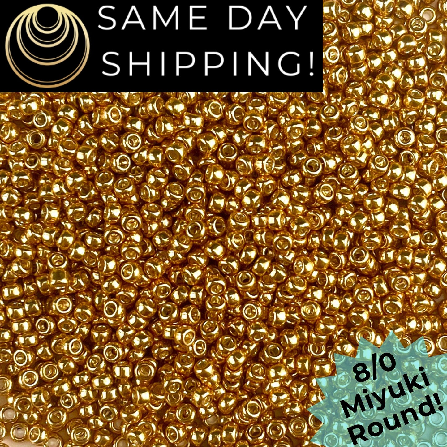 8-1052 Miyuki 8/0 Round Galvanized Gold 7g Tube