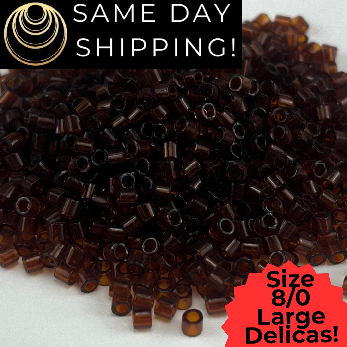 DBL0709 8/0 LARGE Miyuki Delica TR Chocolate Brown 6.8g Tube