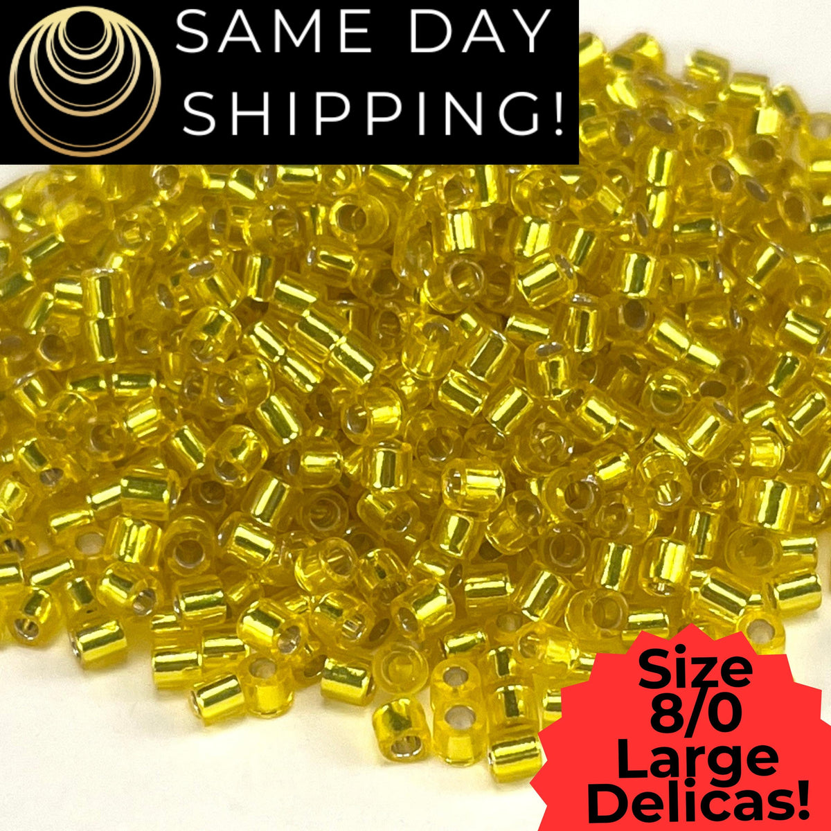 DBL0145 8/0 Miyuki Delica S/L Yellow 6.8g Tube