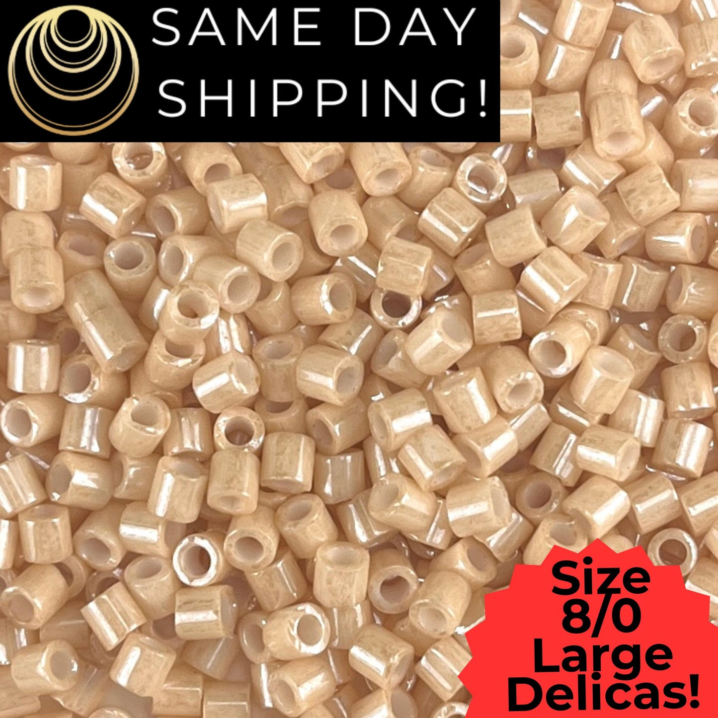 DBL0204 8/0 LARGE Miyuki Delica Opq Beige Ceylon 6.8g Tube