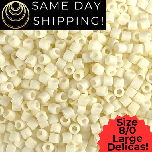 DBL0352 8/0 LARGE Miyuki Delica Mat Opaque Cream 6.8g Tube