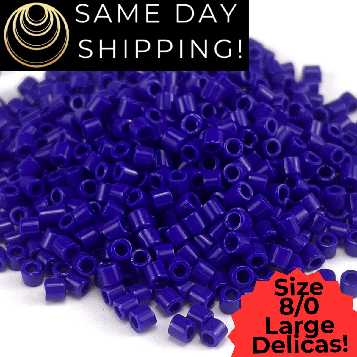 DBL0726 8/0 LARGE Miyuki Delica Opq Cobalt Blue 6.8g Tube