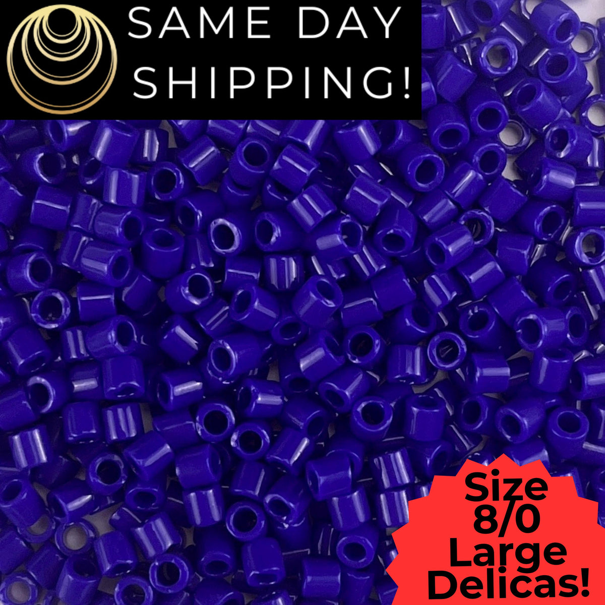 DBL0726 8/0 LARGE Miyuki Delica Opq Cobalt Blue 6.8g Tube