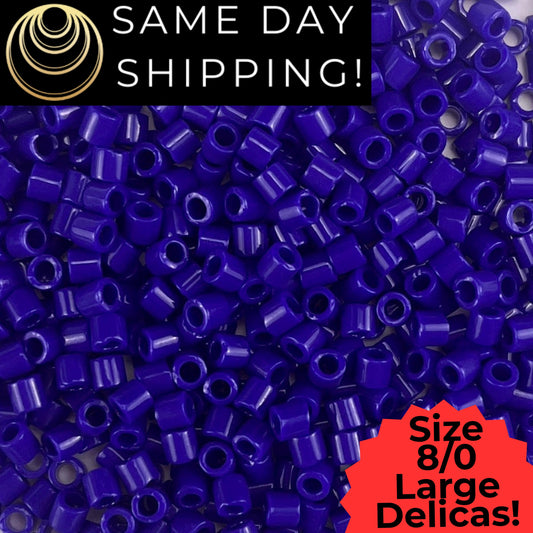 DBL0726 8/0 LARGE Miyuki Delica Opq Cobalt Blue 6.8g Tube