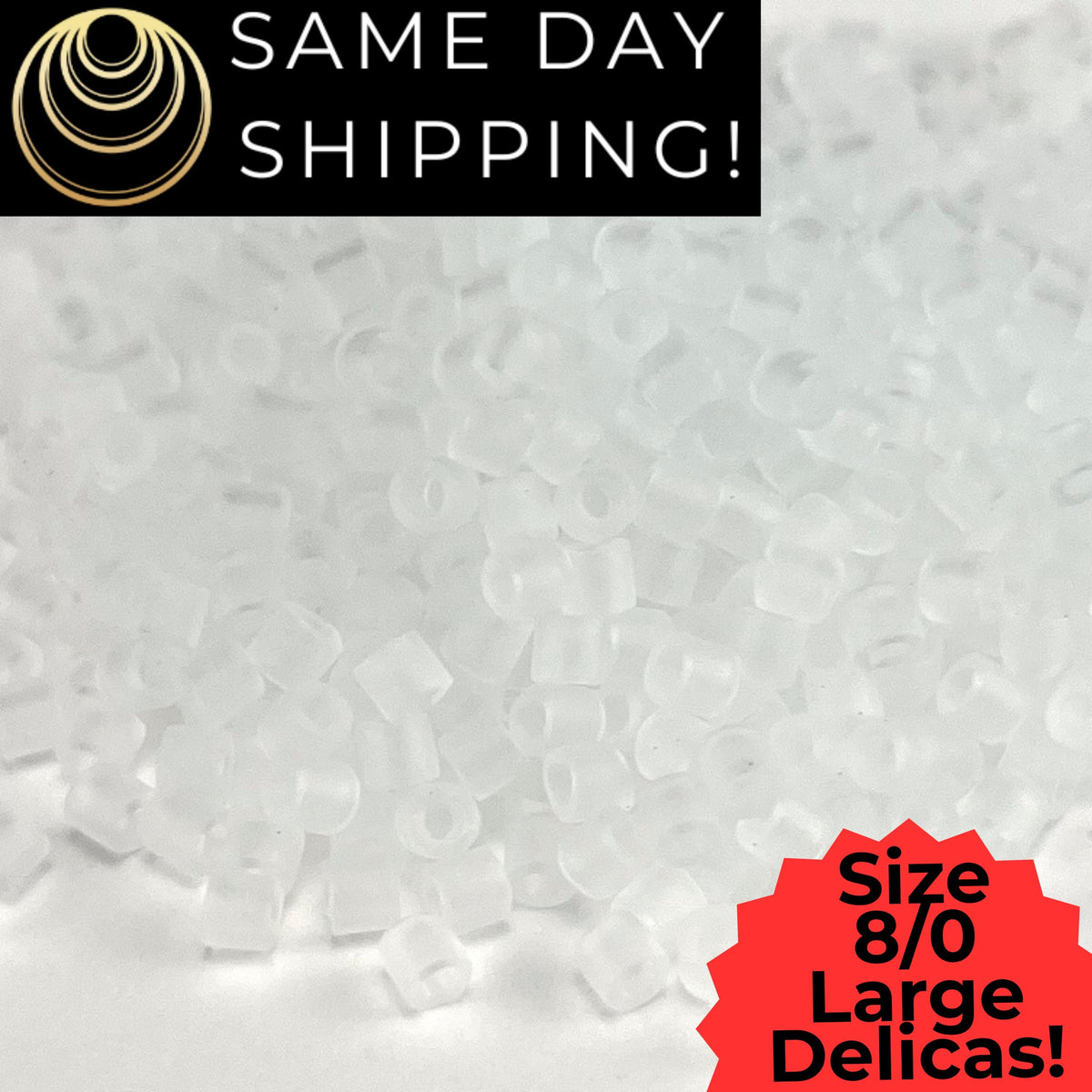 DBL0741 8/0 LARGE Miyuki Delica TR Matte Crystal 6.8g Tube