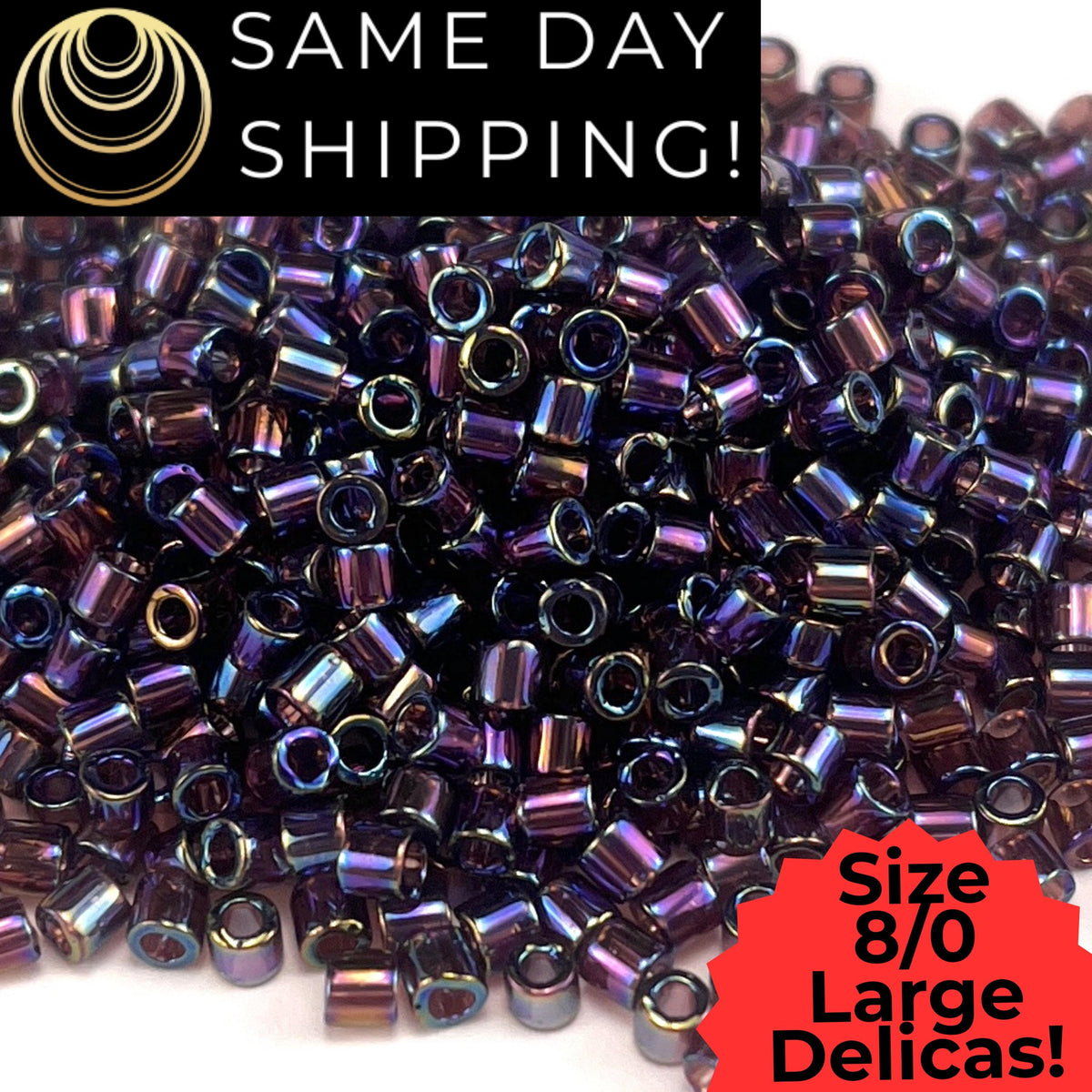 DBL1244 8/0 LARGE Miyuki Delica TR Mauve AB 6.8g Tube