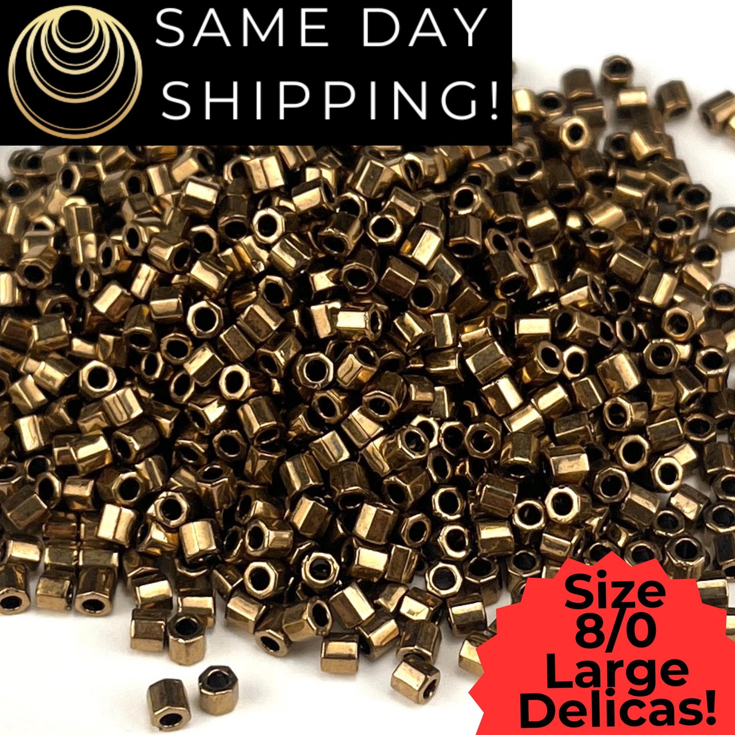 DBLC0022 8/0 LARGE Miyuki Hex Cut Delica Met Bronze 6.8g Tube