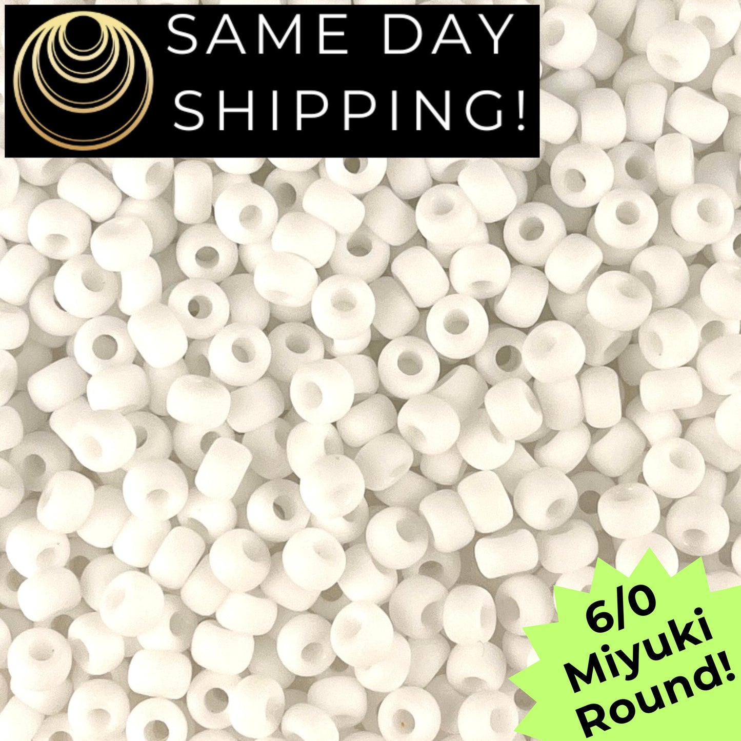 6-0402F Miyuki 6/0 Round Matte Opaque White 20g Tube