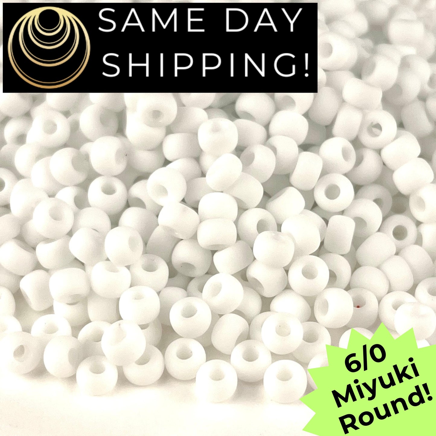 6-0402F Miyuki 6/0 Round Matte Opaque White 20g Tube