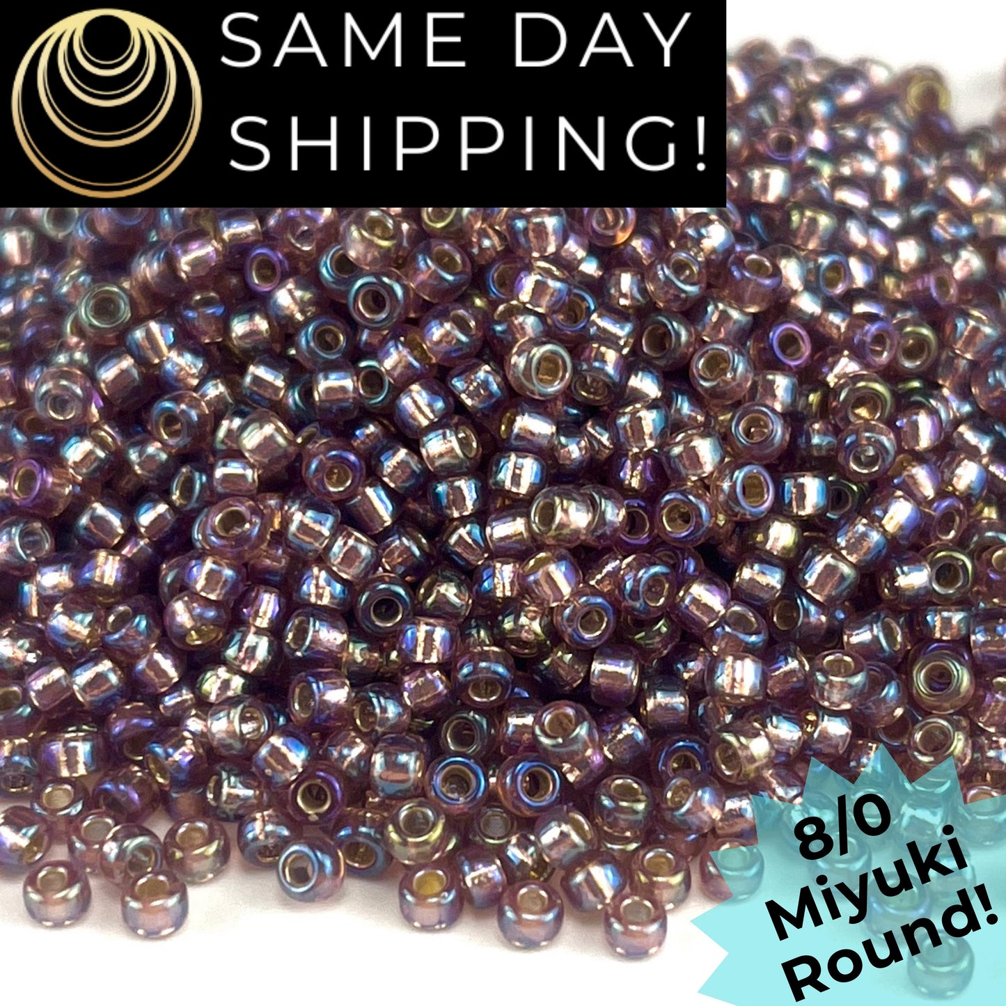 8-1012 Miyuki 8/0 Round S/L Smky Amethyst AB 7g Tube