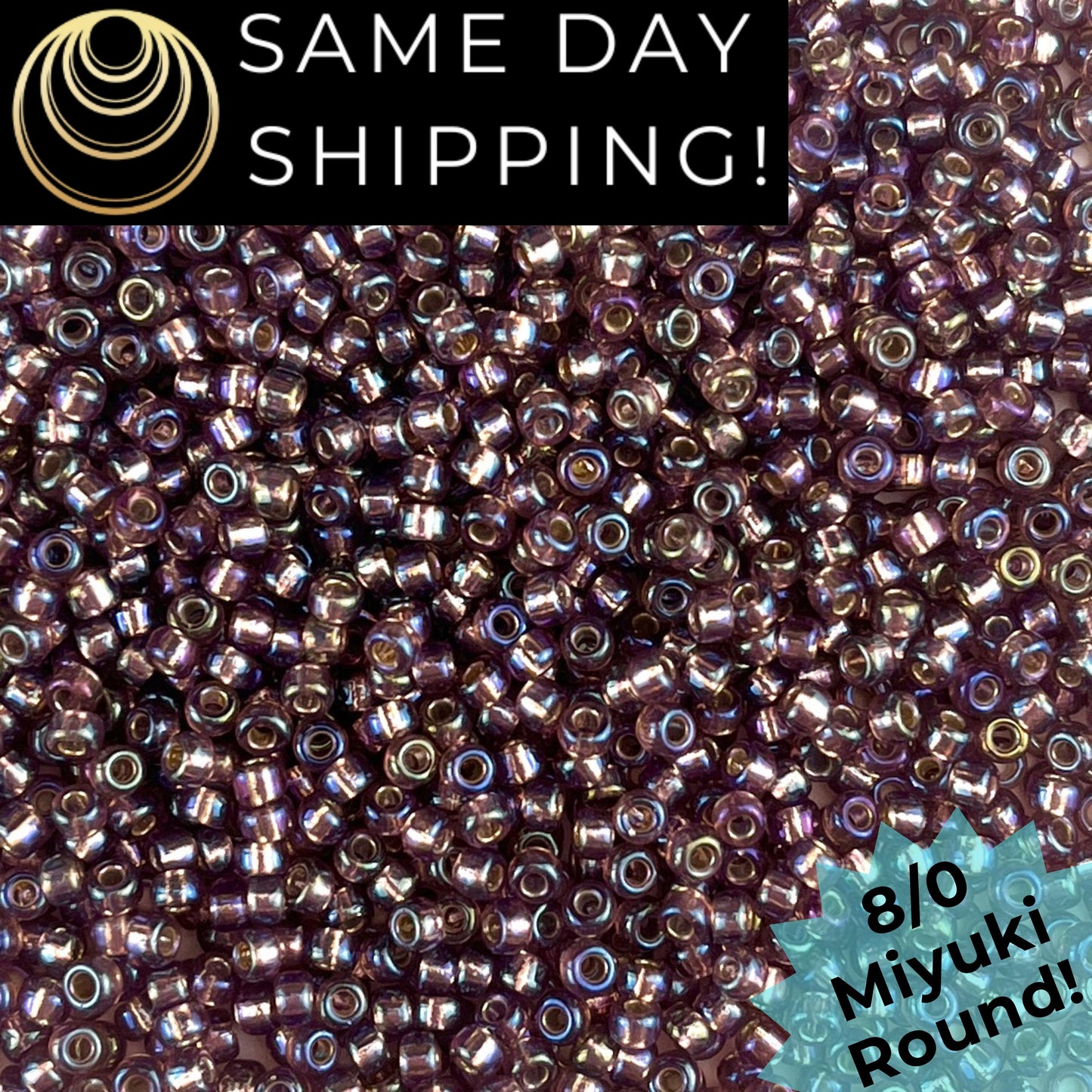 8-1012 Miyuki 8/0 Round S/L Smky Amethyst AB 7g Tube