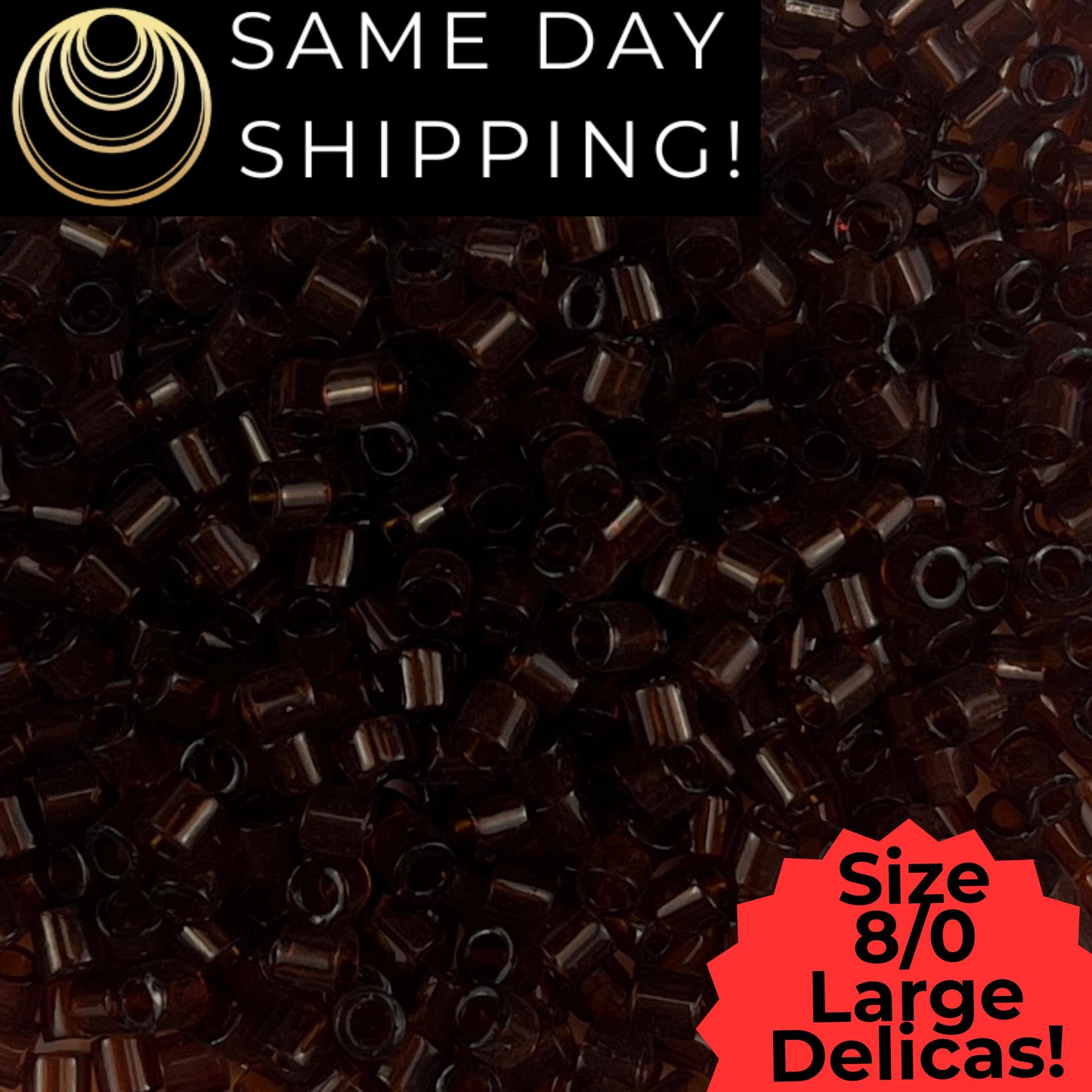 DBL0709 8/0 LARGE Miyuki Delica TR Chocolate Brown 6.8g Tube