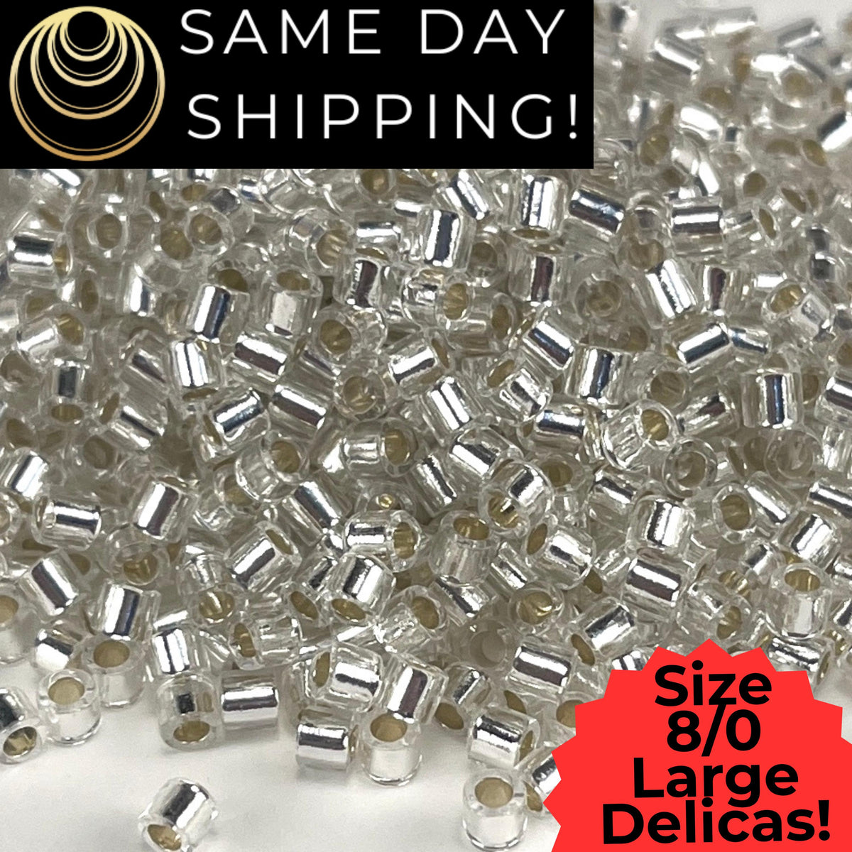 DBL0041 8/0 LARGE Miyuki Delica S/L Crystal 6.8g Tube