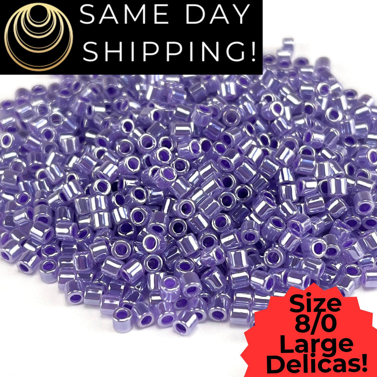 DBL0249 8/0 LARGE Miyuki Purple Lined Crystal Lstr 6.8g Tube