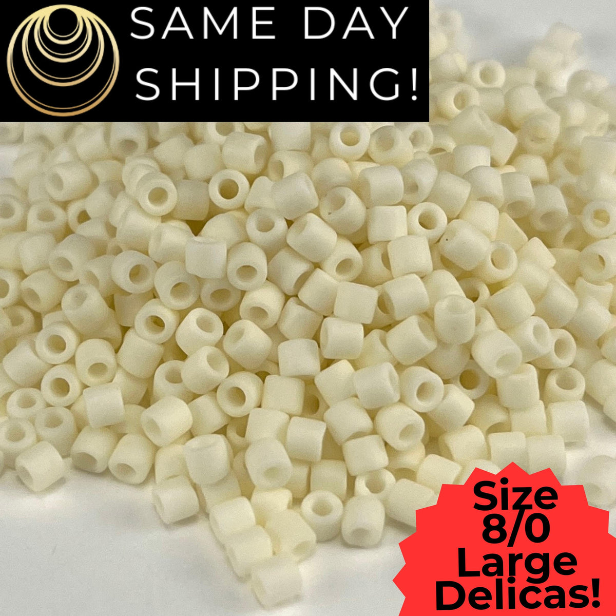 DBL0352 8/0 LARGE Miyuki Delica Mat Opaque Cream 6.8g Tube