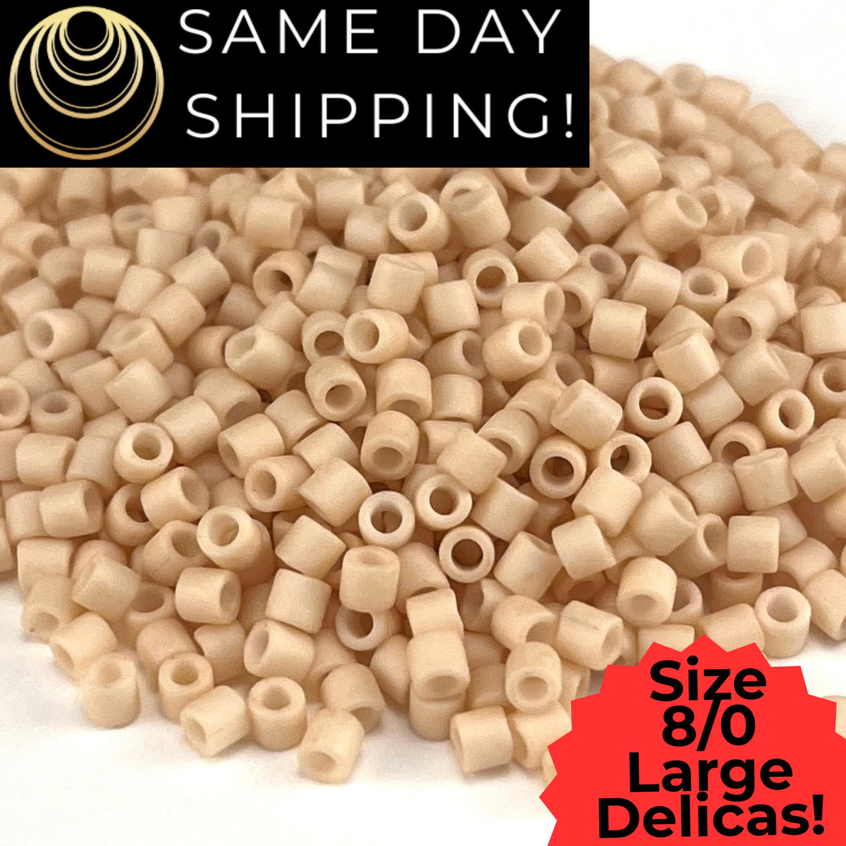 DBL0353 8/0 LARGE Miyuki Delica Mat Opq Dark Cream 6.8g Tube