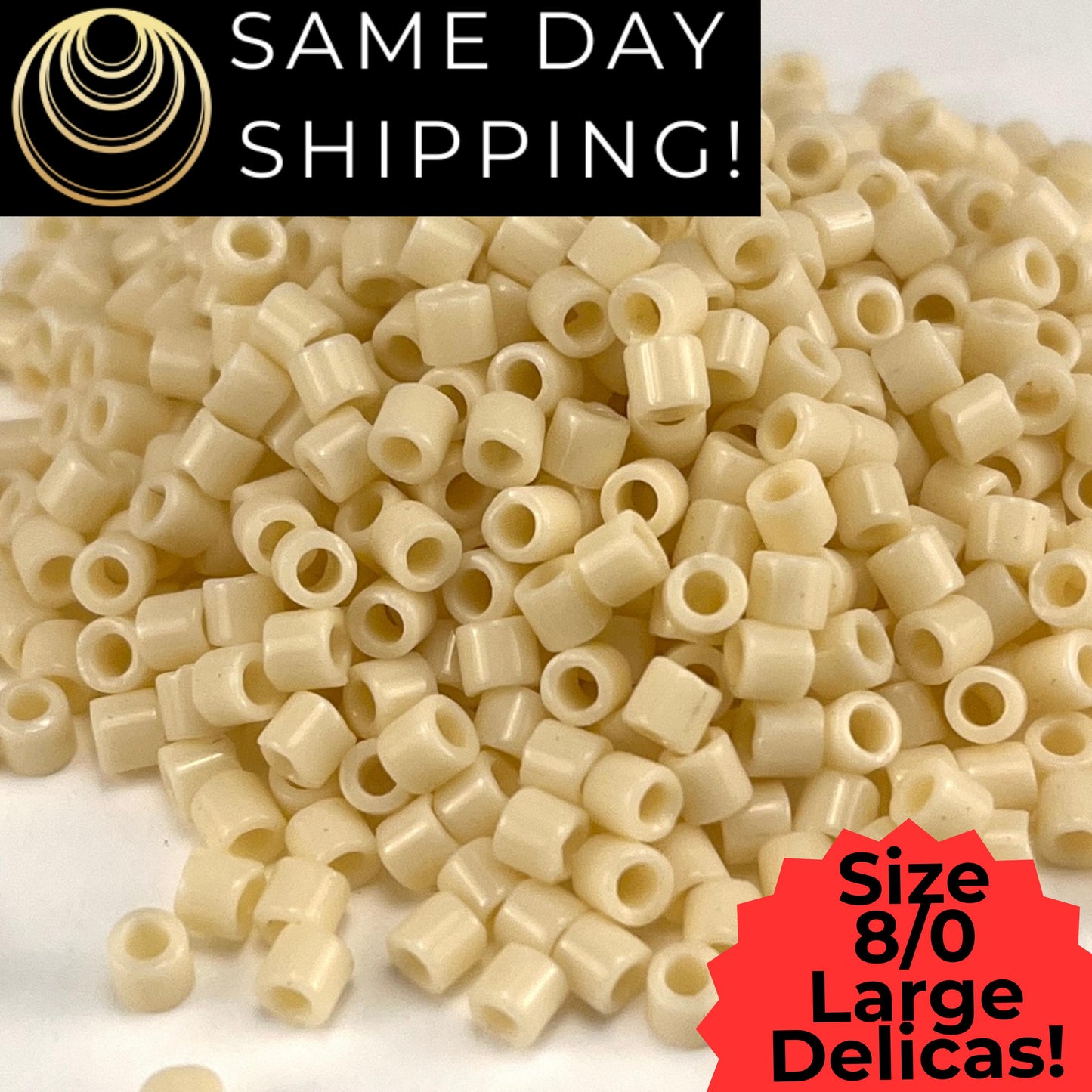 DBL0732 8/0 LARGE Miyuki Delica Opaque Cream 6.8g Tube