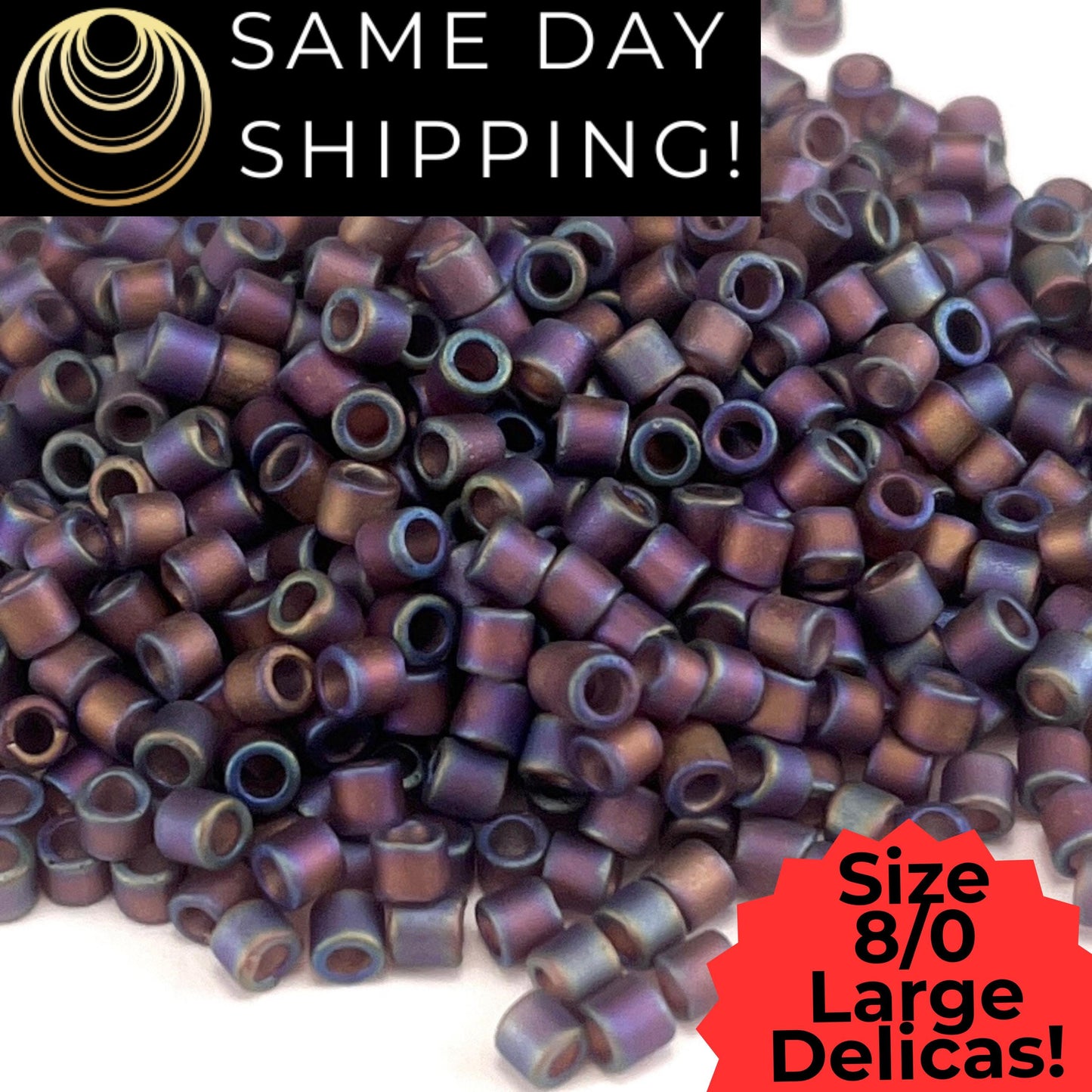 DBL0869 8/0 LARGE Miyuki Delica Mat TR Mauve AB 6.8g Tube