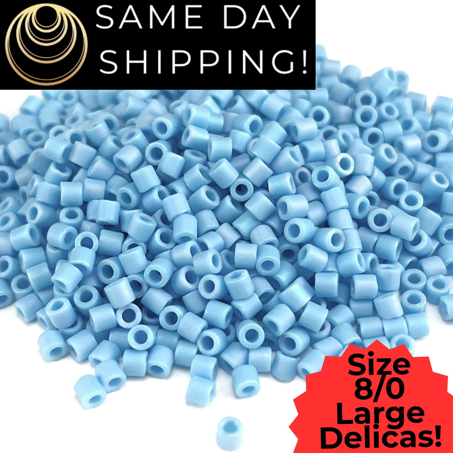 DBL0879 8/0 LARGE Miyuki Delica Mat Opq Turq Blue AB 6.8g Tube