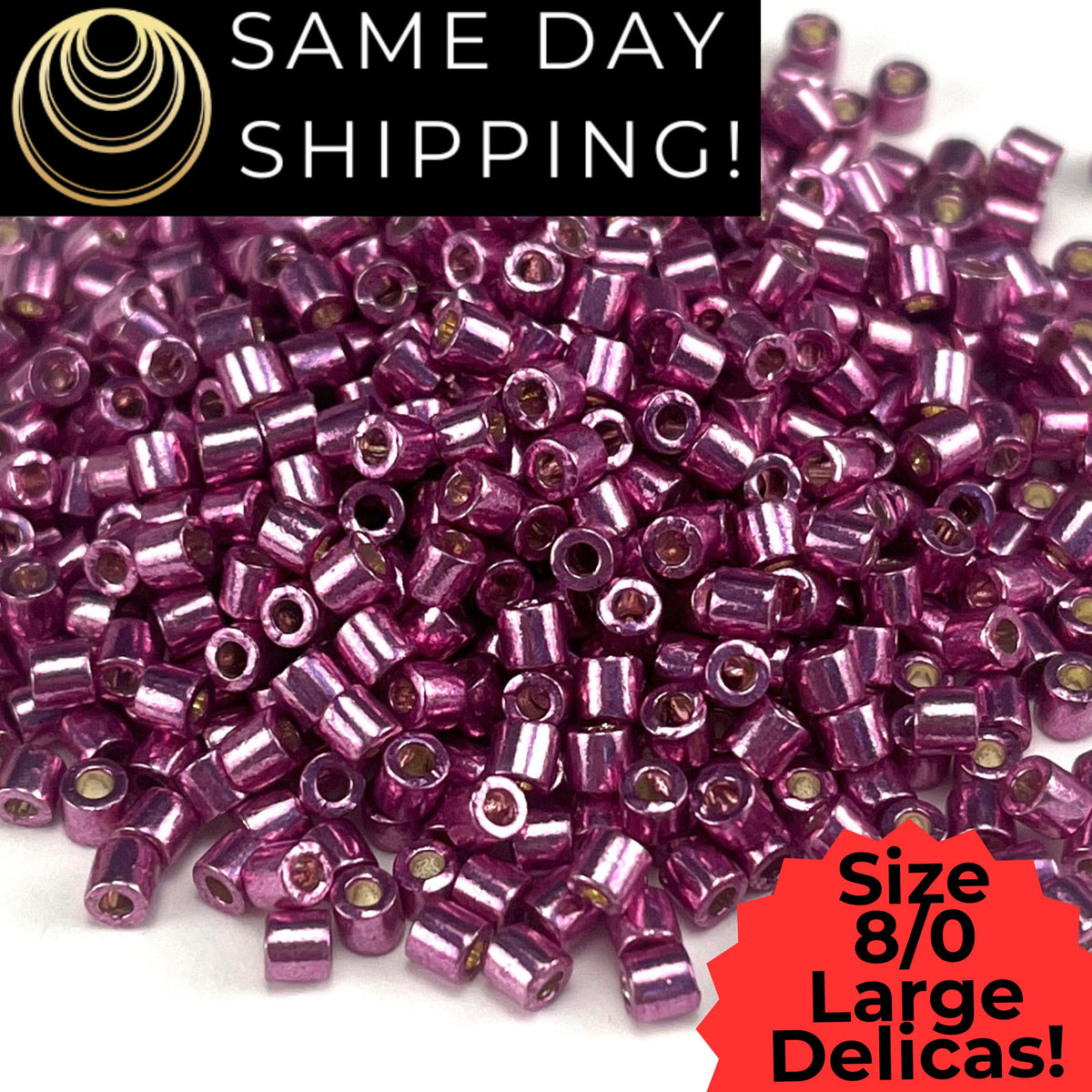 DBL1848 8/0 LARGE Miyuki Delica Duract Galv Dusty Orchid 6.8g Tube