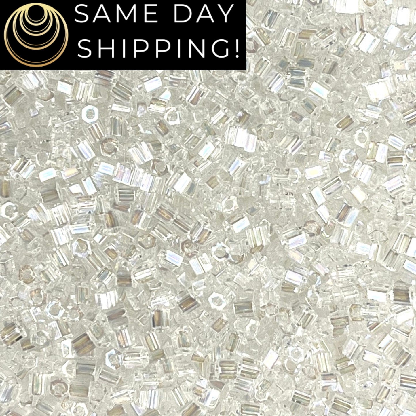 8C-0250 Miyuki 8/0 Hex Cut Crystal AB 20g Tube