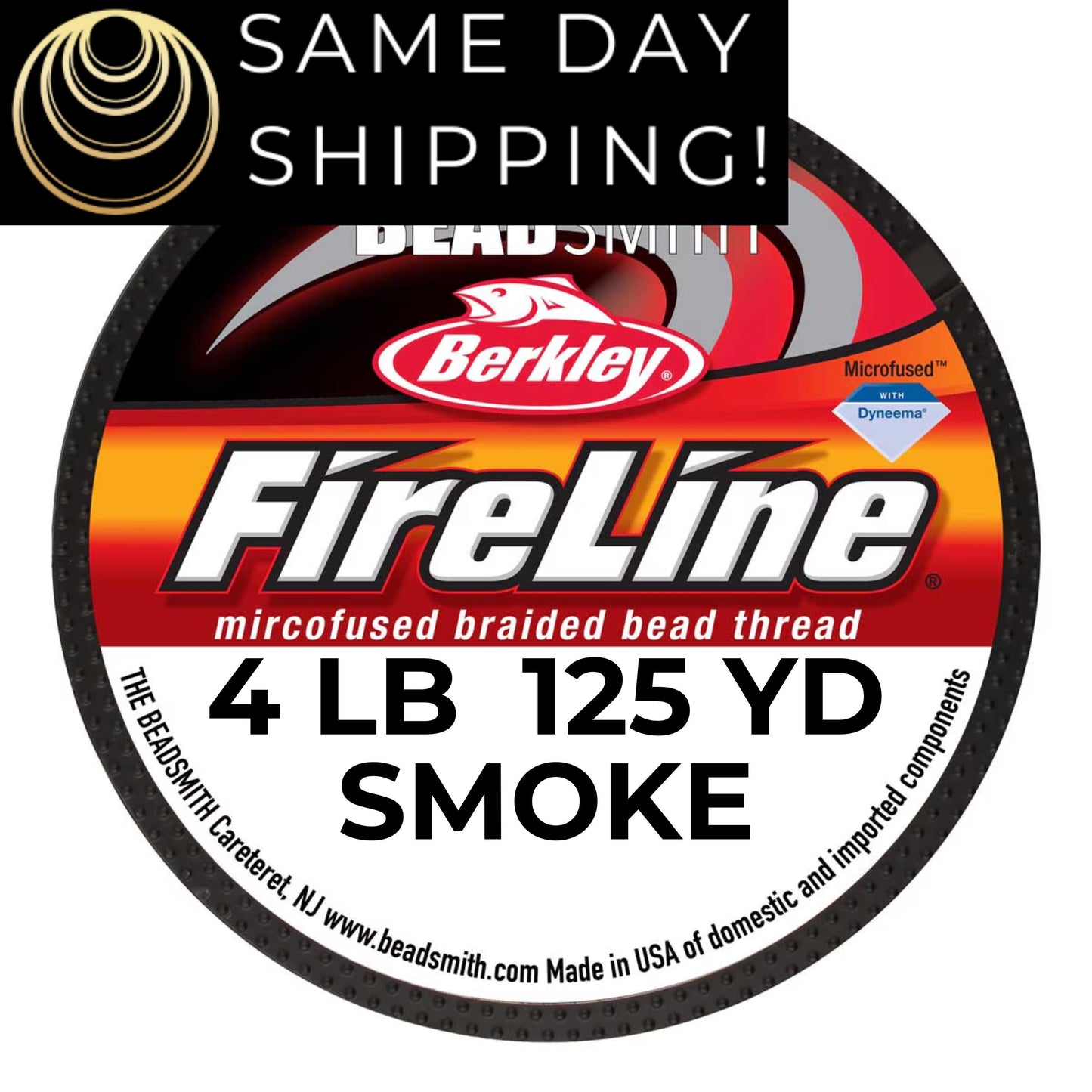 4LB, 125YD Smoke FireLine Beading Thread