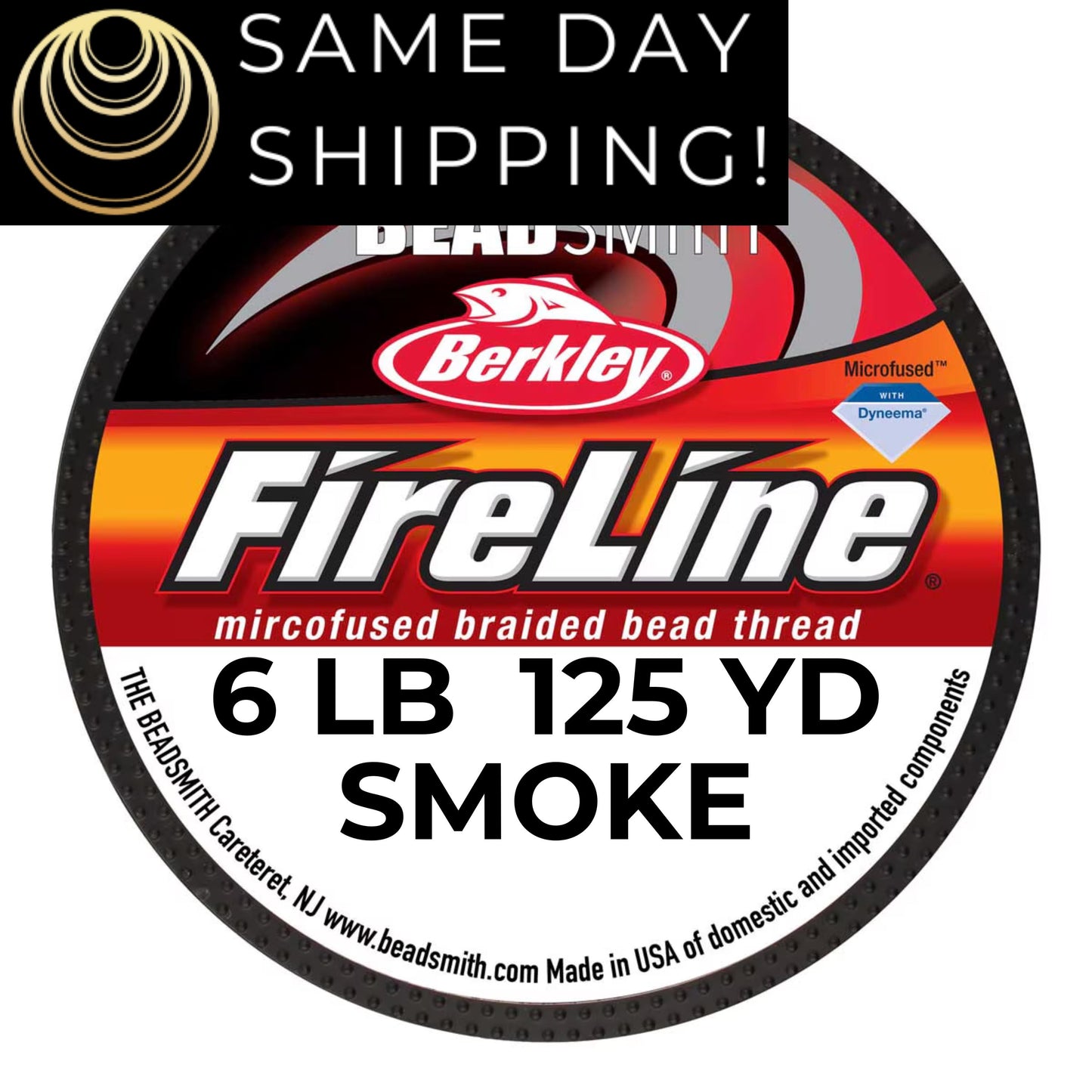 6LB, 125YD Smoke FireLine Beading Thread