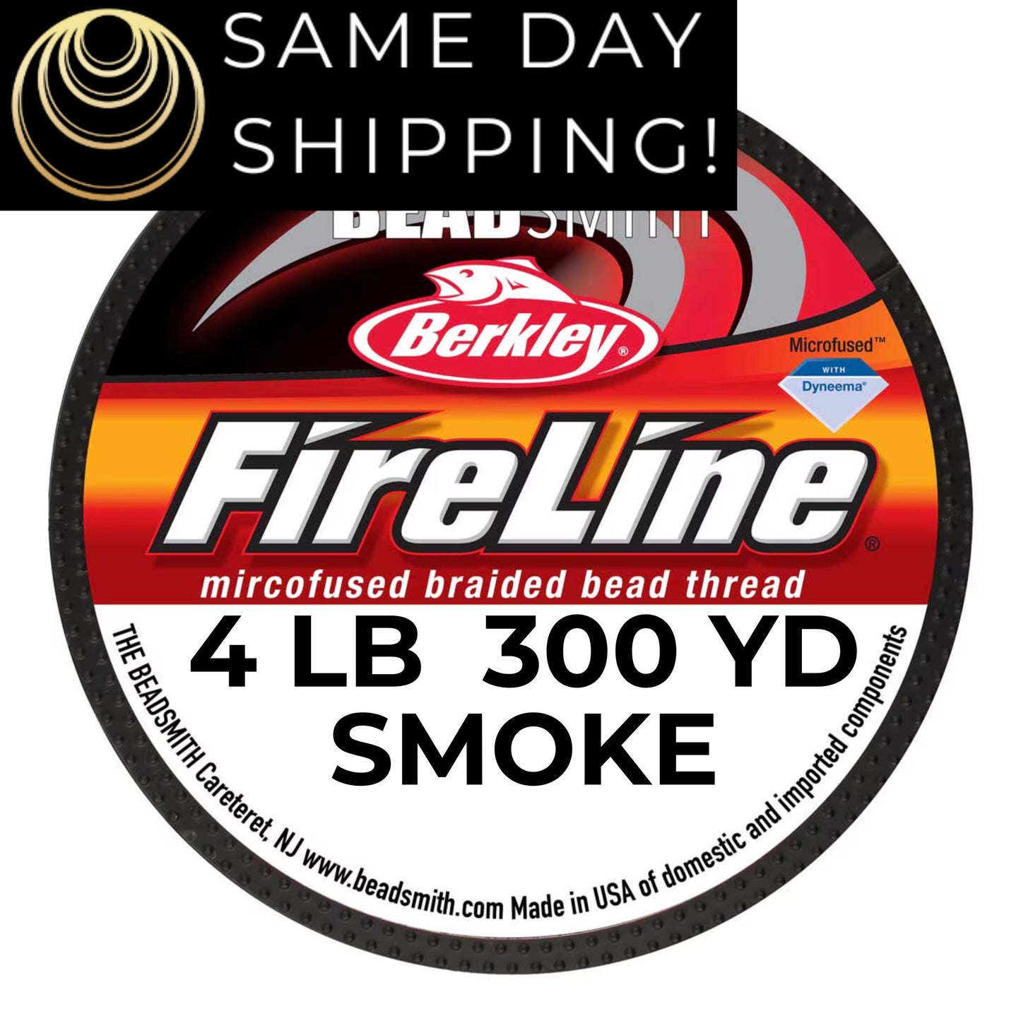4LB, 300YD Smoke FireLine Beading Thread