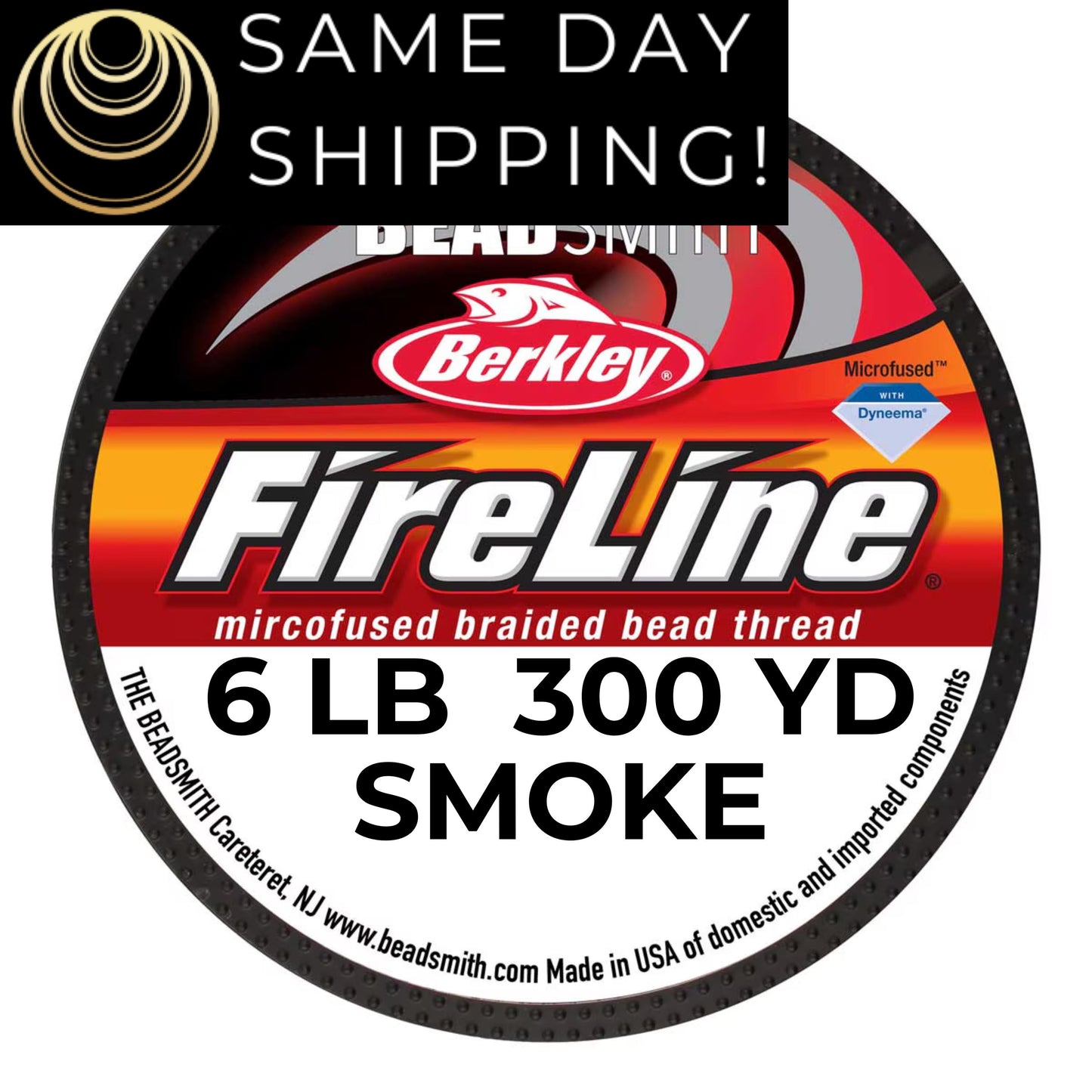 6LB, 300YD Smoke FireLine Beading Thread