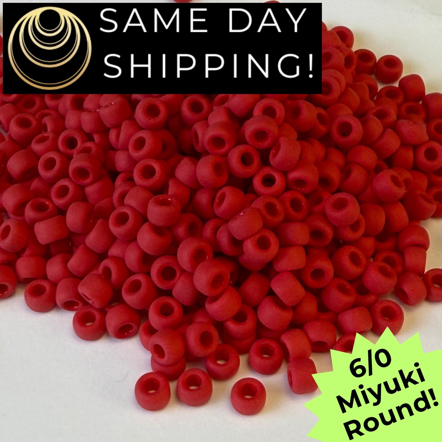 6-0408F Miyuki 6/0 Round Matte Opaque Red 20g Tube