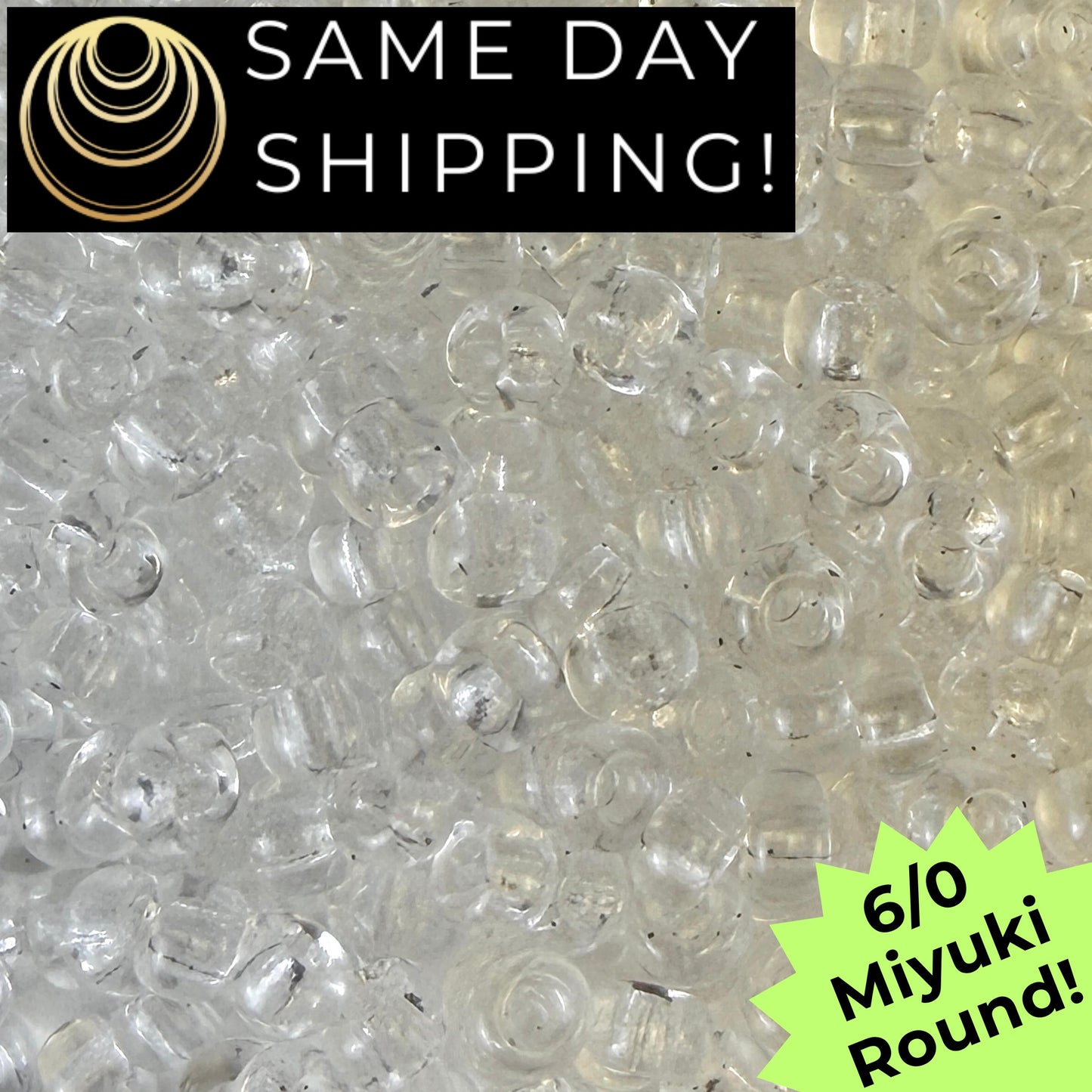 6-0131 Miyuki 6/0 Round Crystal 20g Tube