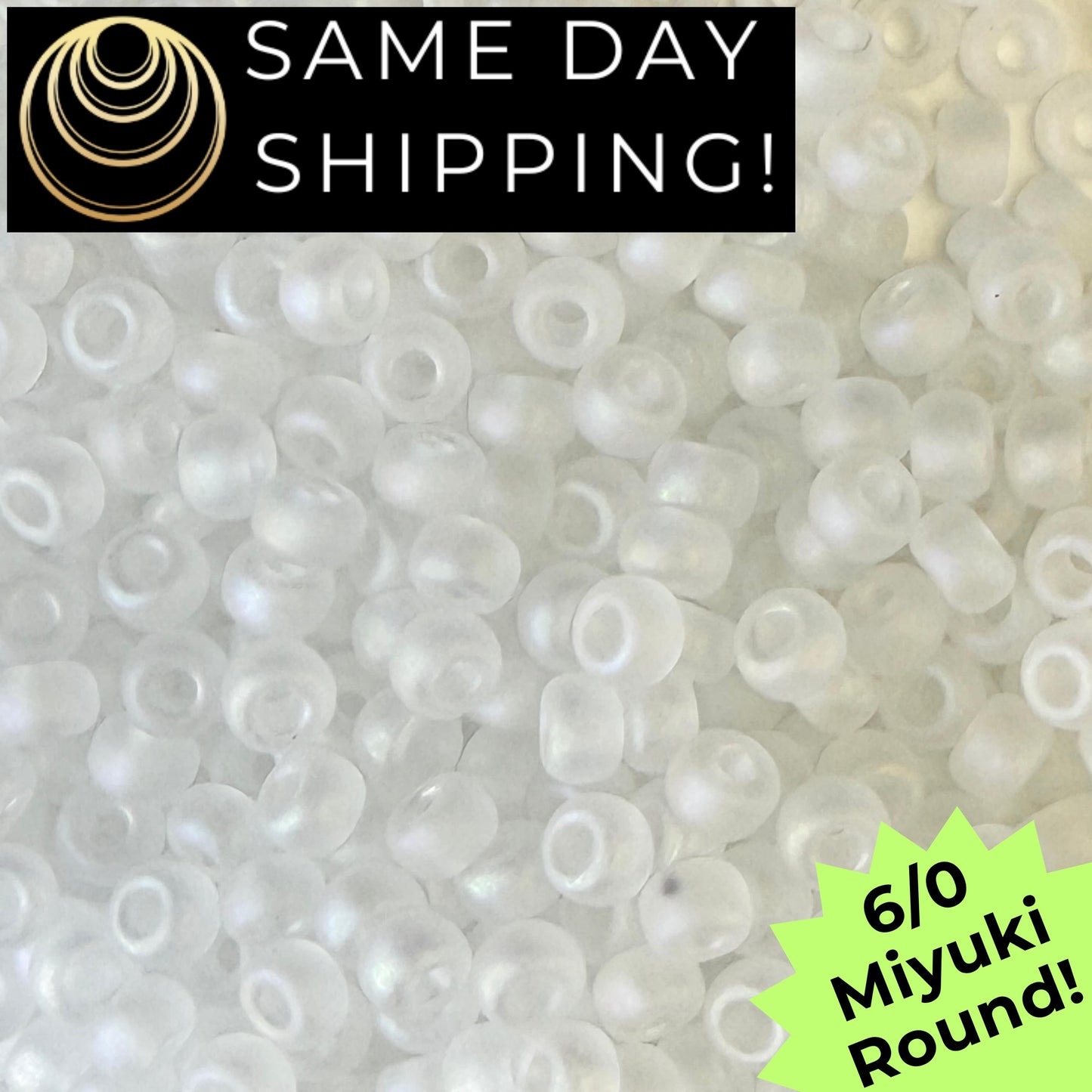6-0131FR Miyuki 6/0 Round Matte Transparent Crystal AB 20g Tube