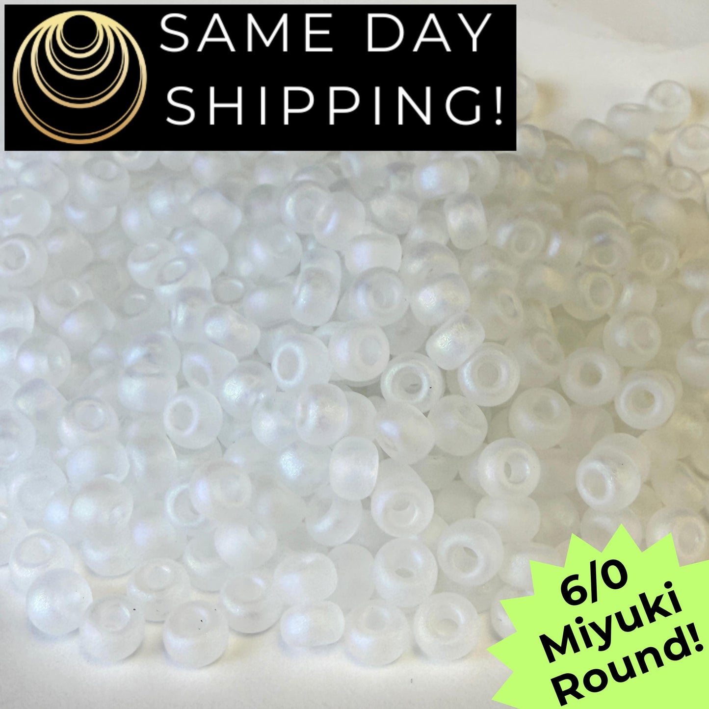 6-0131FR Miyuki 6/0 Round Matte Transparent Crystal AB 20g Tube