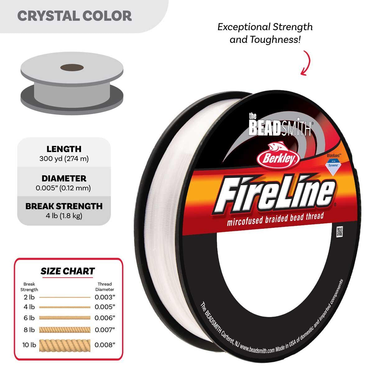 4LB, 300YD Crystal FireLine Beading Thread