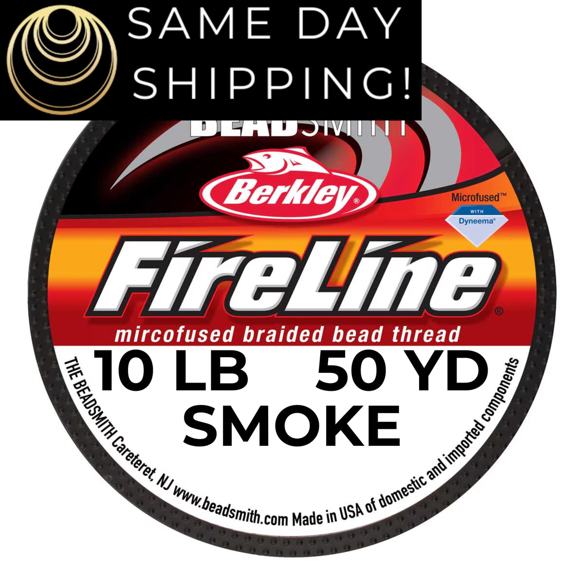 10LB, 50YD Smoke FireLine Beading Thread