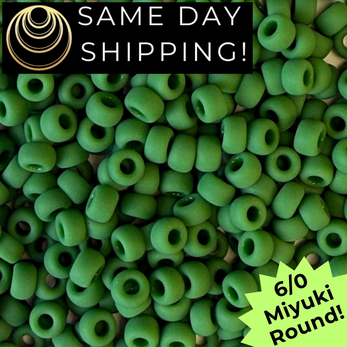 6-0411F Miyuki 6/0 Round Matte Opaque Green 20g Tube