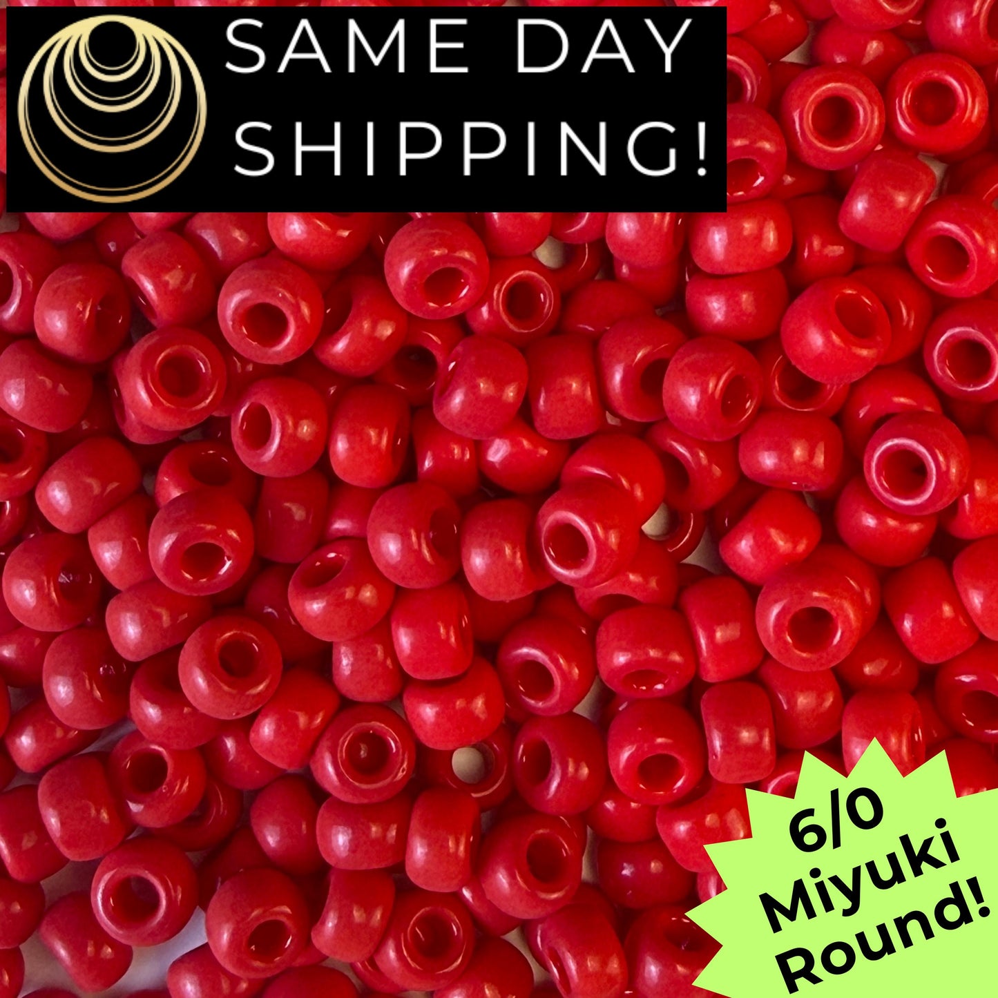 6-0408 Miyuki 6/0 Round Opaque Red 20g Tube