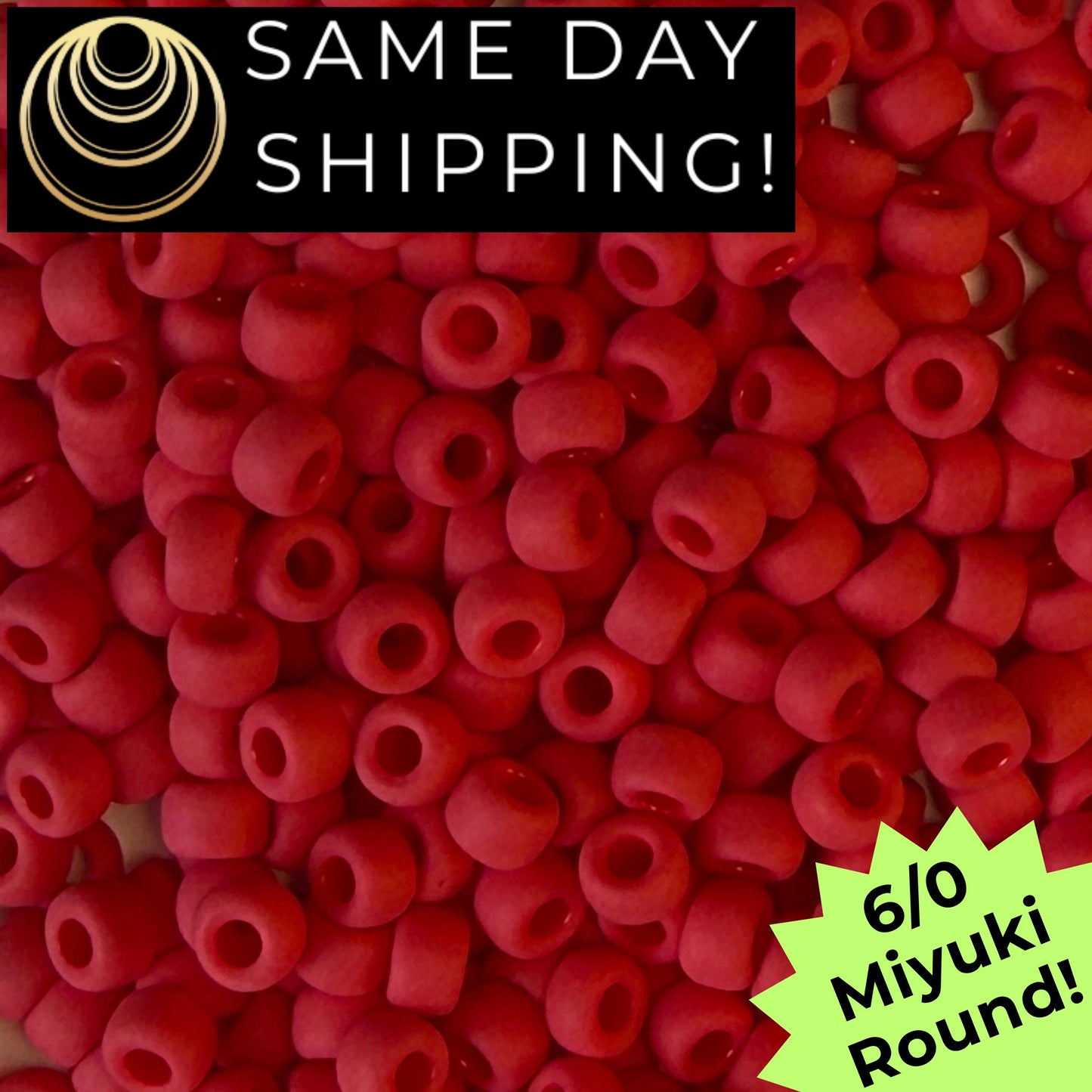 6-0408F Miyuki 6/0 Round Matte Opaque Red 20g Tube