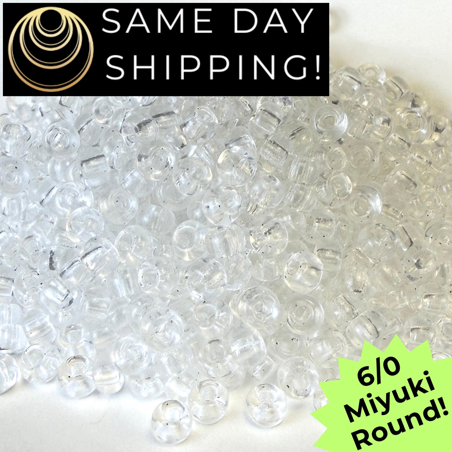 6-0131 Miyuki 6/0 Round Crystal 20g Tube