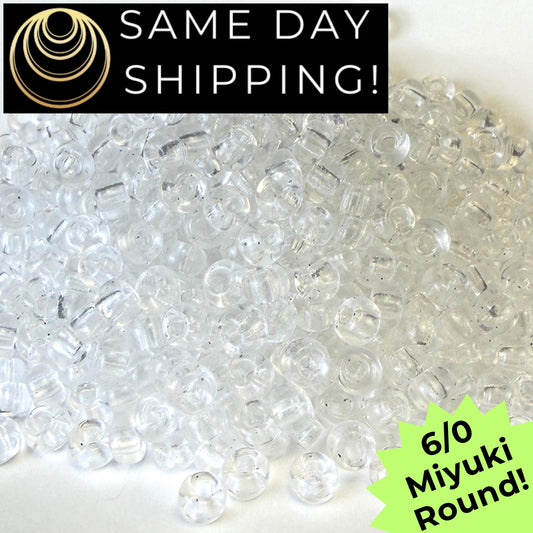 6-0131 Miyuki 6/0 Round Crystal 20g Tube
