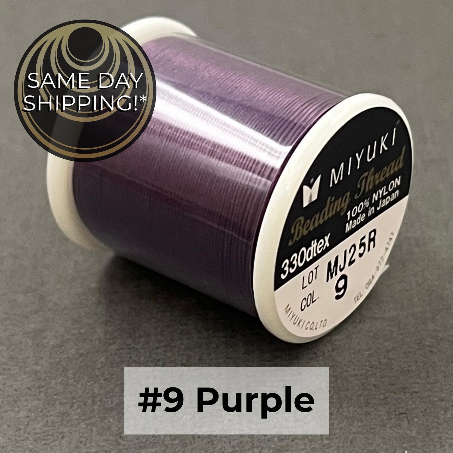 PURPLE #9 Miyuki Beading Thread, 330dtex, 50 Meters