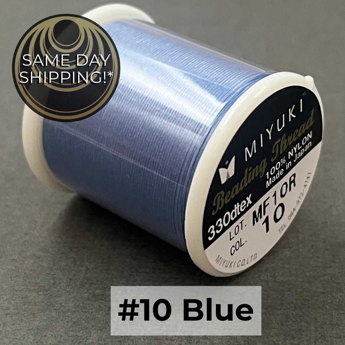 LIGHT BLUE #10 Miyuki Beading Thread, 330dtex, 50 Meters